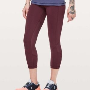 Lululemon Pace Rival Crop 22" Dark Adobe Athletic Running Leggings - Size 2